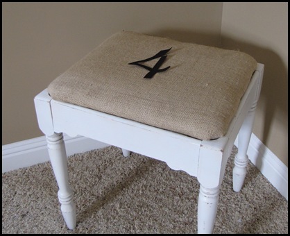 Burlap Stool Makeover - Beneath My Heart